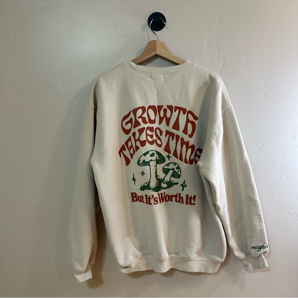 The Mayfair Group Growth Takes Time Crewneck Sweater S/M - Picture 12 of 12